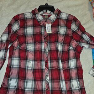 CJ Banks Plaid Shirt 1X